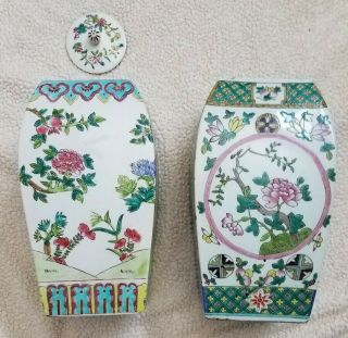Rare And Ornate 19th Century Chinese Porcelain Ginger Jars