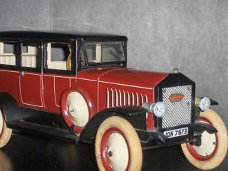 1920 ' s Germany Distler Limo Tin Wind Up Car W/ Driver,  Lights,  3 Days No Res 11