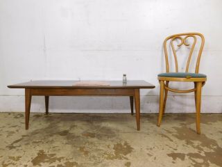 Vintage Retro All Wood Walnut Mid Century Modern Floating Coffee Table 48 
