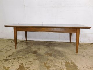 Vintage Retro All Wood Walnut Mid Century Modern Floating Coffee Table 48 