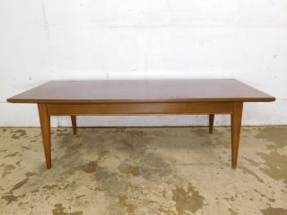 Vintage Retro All Wood Walnut Mid Century Modern Floating Coffee Table 48 