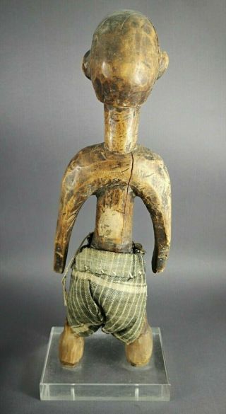 V FINE OLD BAMBARA MALI CARVED WOODEN TRIBAL MALE FIGURE METAL EYES AFRICAN ART 7