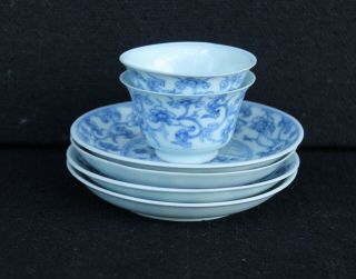 Kangxi / Yongzheng; Two Tea Bowls And Four Saucers