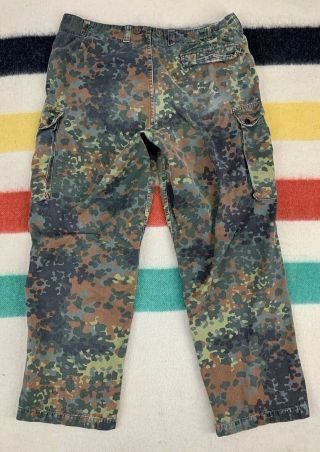 Vintage 90 ' s German Military Flecktarn Camo Army Pants Trousers Sz 35x27 2
