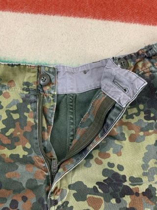 Vintage 90 ' s German Military Flecktarn Camo Army Pants Trousers Sz 35x27 4