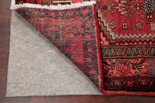 Vintage Geometric Hamedan Persian Tribal Area Rug BRICK RED Oriental Wool 5 ' x7 ' 11
