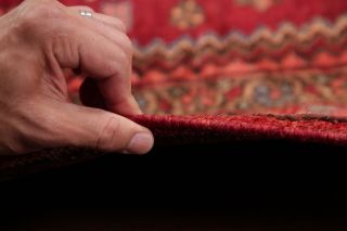 Vintage Geometric Hamedan Persian Tribal Area Rug BRICK RED Oriental Wool 5 ' x7 ' 8