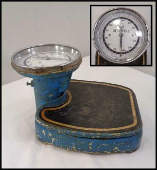 Vtg Antique Art Deco Bathroom Scale Biltwell Germany Cast Iron Enamel