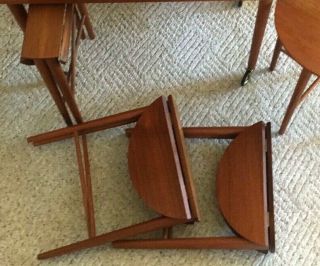 1960 ' s Poul Hundevad Danish Teak Nesting Table set 5 - in - 1 Mid Century Modern 4