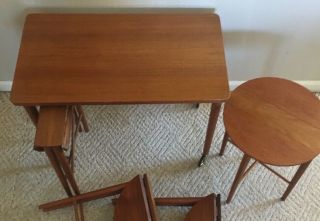 1960 ' s Poul Hundevad Danish Teak Nesting Table set 5 - in - 1 Mid Century Modern 6