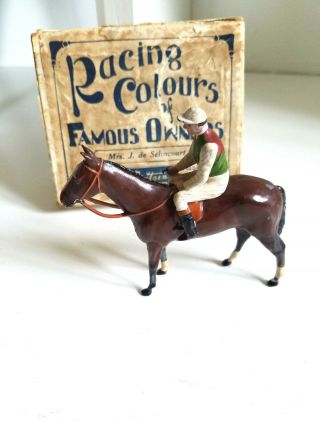 Britains Racing Colours Of Famous Owners - Mrs.  J.  De Selincourt,  1490,  1936,  & Horse