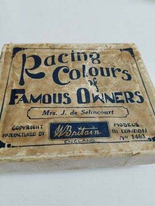 BRITAINS RACING COLOURS OF FAMOUS OWNERS - MRS.  J.  DE SELINCOURT,  1490,  1936,  & HORSE 5