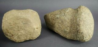 ANTIQUE NATIVE AMERICAN INDIAN CARVED STONE AXE ADZE HEAD & HAND TOOL NR 5