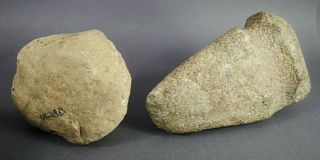 ANTIQUE NATIVE AMERICAN INDIAN CARVED STONE AXE ADZE HEAD & HAND TOOL NR 7