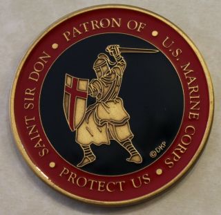 Patron Saint Of Marine Corps Sir Don Prayer Protect Us Challenge Coin