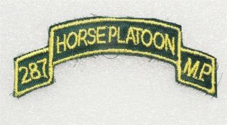 Army Patch: Horse Platoon,  287th Military Police Company Tab,  - German Made