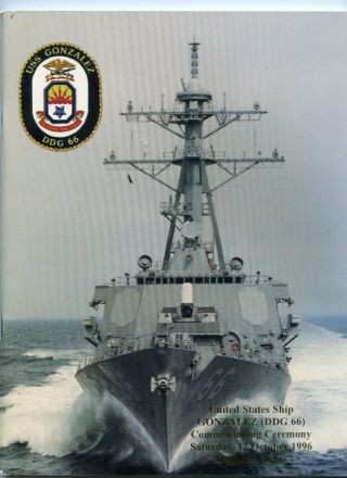 Uss Gonzalez Ddg 66 Commissioning Navy Ceremony Program