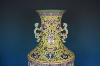 EXQUISITE LARGE ANTIQUE CHINESE FAMILLE ROSE PORCELAIN VASE MARKED QIANLONG A739 4