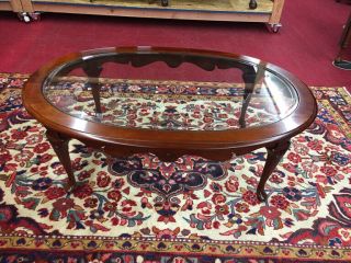 Pennsylvania House Solid Cherry Glass Top Coffee Table - Delivery Available