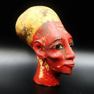 Stunning Large Antique Egyptian Queen Nefertiti Mask Bust Figure