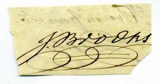 Revolutionary War Hero Massachusetts General John Brooks Autograph Cut Signature