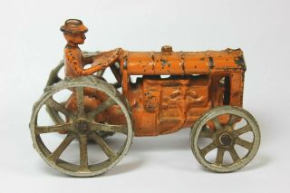 Kilgore Cast Iron Orange Tractor Farm Toy (buy It Now) No Waiting