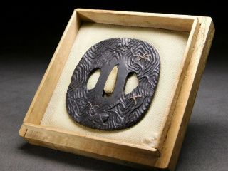 RARE Mantis TSUBA for KATANA 18 - 19thC Japanese Edo Koshirae Antique 2