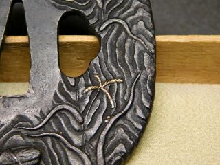 RARE Mantis TSUBA for KATANA 18 - 19thC Japanese Edo Koshirae Antique 6