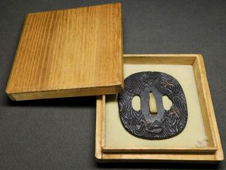 RARE Mantis TSUBA for KATANA 18 - 19thC Japanese Edo Koshirae Antique 9