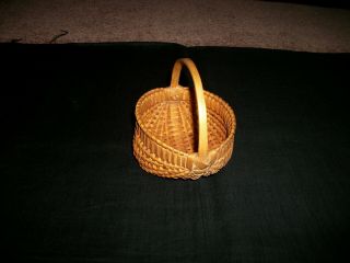 Antique/vintage Miniature Egg Basket - Finely Made And Perfect 4.  5 " W X 4.  5 " T Cutey