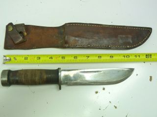 Vtg Cattaraugus Knife 225q Wwii Fighting Combat Us Military Sheath Fixed Blade