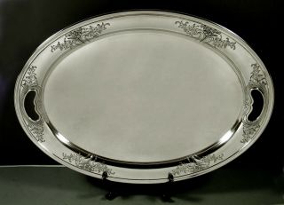 Alvin Sterling Tea Set Tray c1940 Hand Chased - No Mono 2