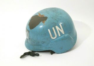 Vtg Un United Nations Peacekeepers M1 Military Pasgt Helmet W/ Strap Webbing
