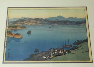 Signed Japanese Woodblock Print By Hiroshi Yoshida Titled " A Calm Day "