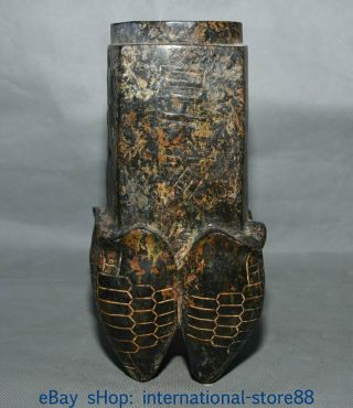 8.  4 " Old Chinese Hongshan Culture Old Jade Dynasty Carving Jug Tank Jar Ss20