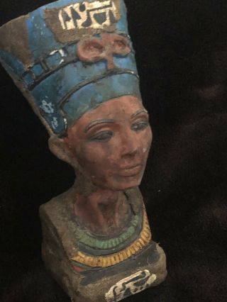 Rare Large Ancient Egyptian Queen Nefertari Granite Bust (C.  1370.  C - 1330 BC) 5