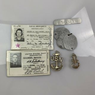 3 Wwii Us Navy Usnr Id Dog Tags Sailor Id Tags 1943 Vintage Military