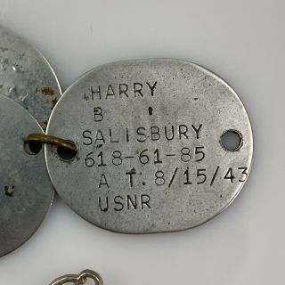 3 WWII US Navy USNR ID Dog Tags Sailor ID Tags 1943 Vintage Military 5