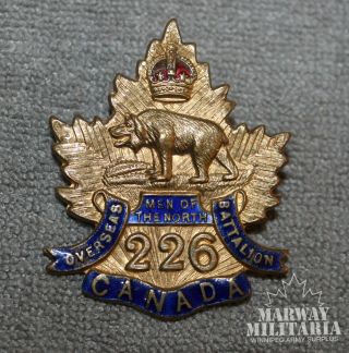 Ww1 Cef 226th Battalion (manitoba) Cap Badge Size Sweetheart Pin (inv17718)