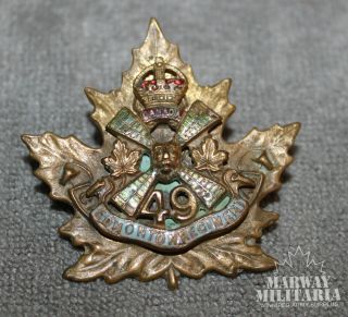Ww1 Cef 49th Battalion (edmonton) Cap Badge Size Sweetheart Pin (inv17716)