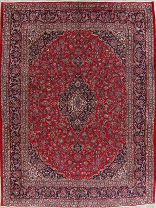 Vintage Traditional Floral Red Persian Oriental Area Rug Hand - Knotted Wool 10x13
