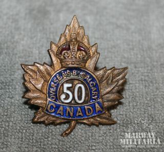 Ww1 Cef 50th Battalion (calgary) Cap Badge Size Sweetheart Pin (inv17715)
