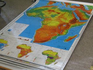 Nystrom Pull Roll Down School Map 4 - 1 Africa Asia Europe Australia 44x65