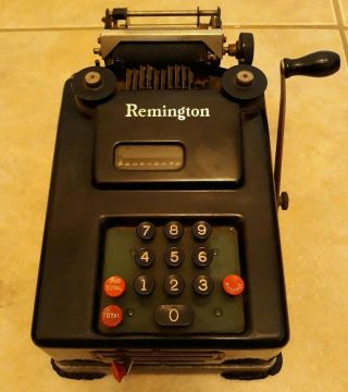Vintage Antique Remington Rand Hand Crank Adding Machine