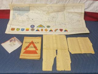 Ww2 173rd Field Artillery Map With Hand Written Notes And More