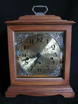 Hamilton Franz Hermle Key Wind 2 Jewel Chime Mantle Clock 1050 - 020 W.  Germany