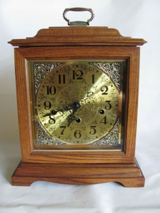 Hamilton Franz Hermle Key Wind 2 Jewel Chime Mantle Clock 1050 - 020 W.  Germany 3