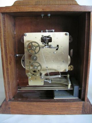 Hamilton Franz Hermle Key Wind 2 Jewel Chime Mantle Clock 1050 - 020 W.  Germany 9
