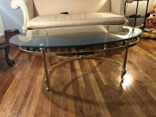 brass and glass coffee table 2