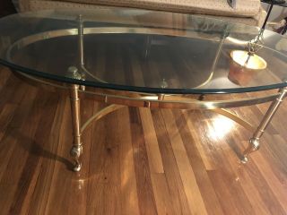 brass and glass coffee table 4